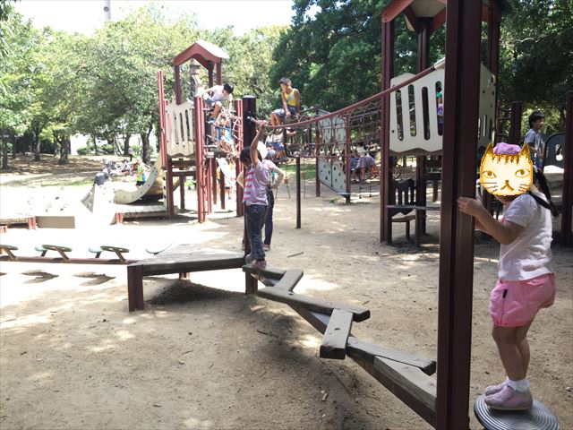 「児童の森」大仙緑地公園の遊具5アスレチック型（幼児後半~小学生向け）