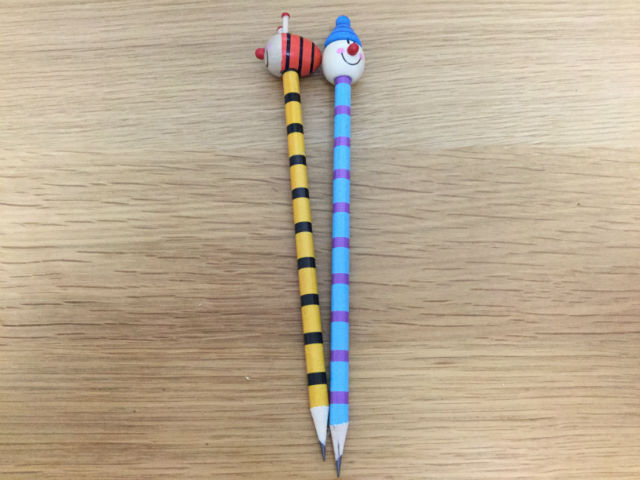フライングタイガーコペンハーゲン、ロボットの形をした鉛筆削り器で鉛筆を削った結果
