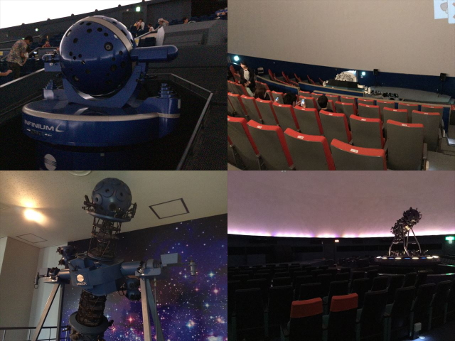 関西のプラネタリウム投影機（大阪市立科学館、ドリーム21、ソフィア堺、バンドー神戸青少年科学館）の4箇所