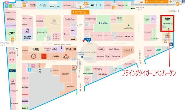 岡山一番街フロアーマップ