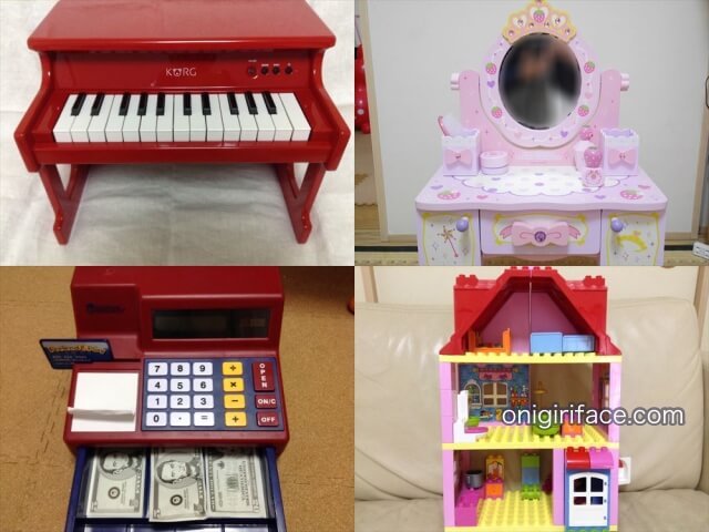 3歳におすすめのおもちゃ（タイニーピアノ、ドレッサー、レジスター、レゴデュプロのプレイハウス）