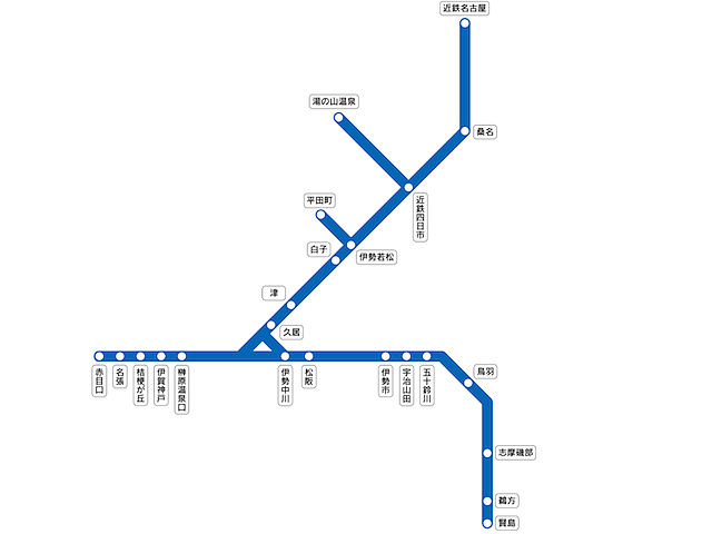 近鉄電車の1日乗車券「近鉄1dayおでかけきっぷ（愛知・三重版）」の利用可能路線図