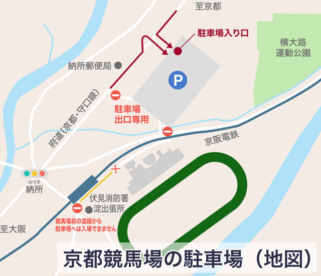 京都競馬場の駐車場（地図）